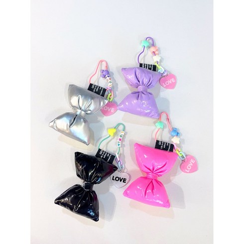 왕 리본 패딩 이니셜 키링 6색상