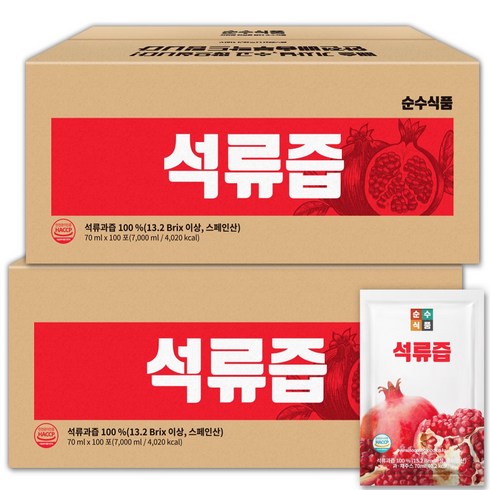 석류즙70ml30개입 - 순수식품 석류즙, 70ml, 200개