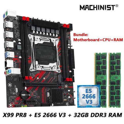 e5 2683v4 h97 보드 호환 - MACHINIST 마더보드 세트 키트 인텔 LGA20113 제온 E5 2666 V3 CPU 및 DDR3 216GB RAM 메모리 콤보 포함 X99 PR8, 2) 마더 보드  CPU