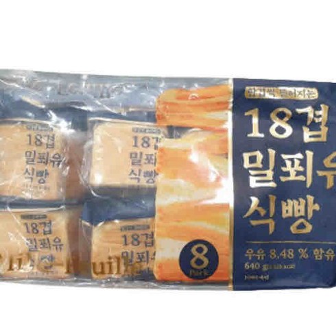 밀푀유식빵 - 18겹 밀푀유 식빵 트레이더스, 2개, 640g