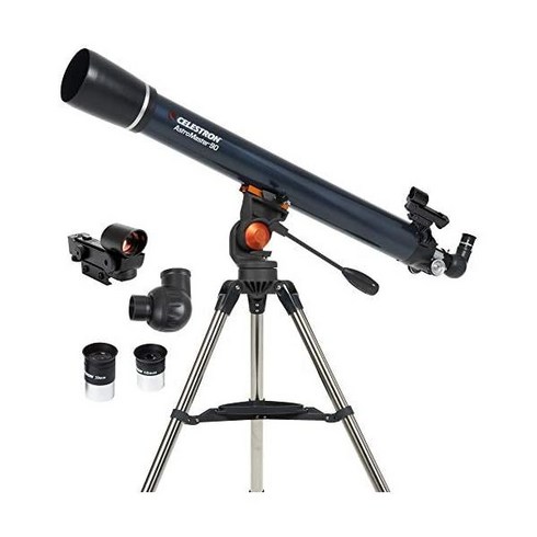 망원경 스코프 Celestron - AstroMaster 70AZ 굴절 완전 코팅 유리 광학, 90AZ Refractor, Telescope Only