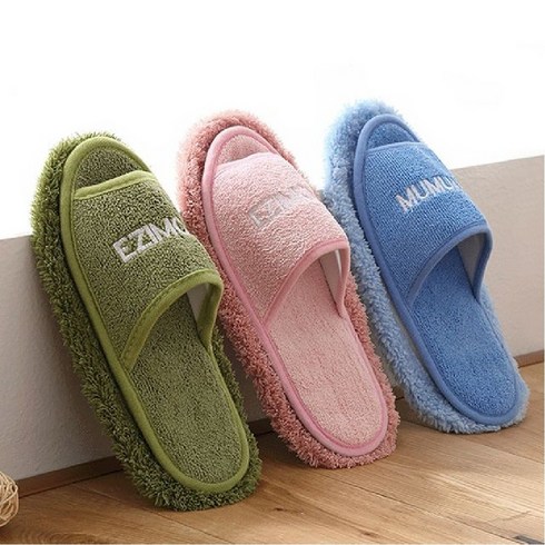 2023년 가성비 최고 발로쓱 실내화 청소포 - 발로쓱청소슬리퍼 극세사 탈부착가능 발걸레 실내화, 진핑크+진핑크