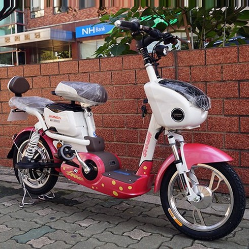 혼다 전기자전거 M6 / 전동자전거 여자스쿠터, 흰색/핑크