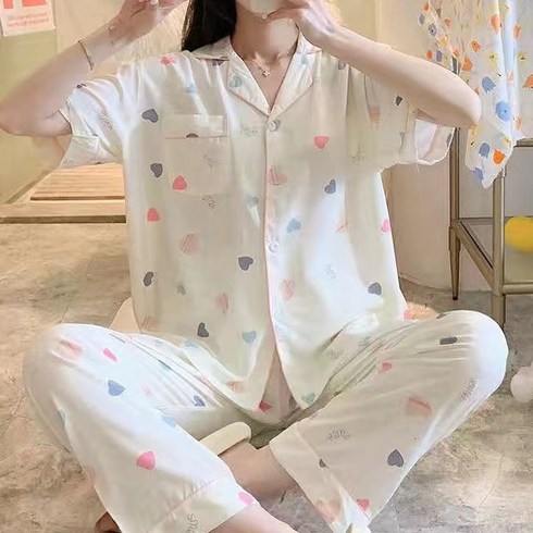 44/55 ~ 66/77 20종류 여성 반팔가디건+긴바지잠옷세트 파자마 주니어 원피스 실내복 홈웨어 수면잠옷
