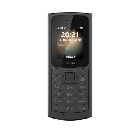 노키아 Nokia 110 4G GSM 언락 휴대폰 볼트 블랙 국제 버전 AT&T/Cricket/Verizon 호환 불가