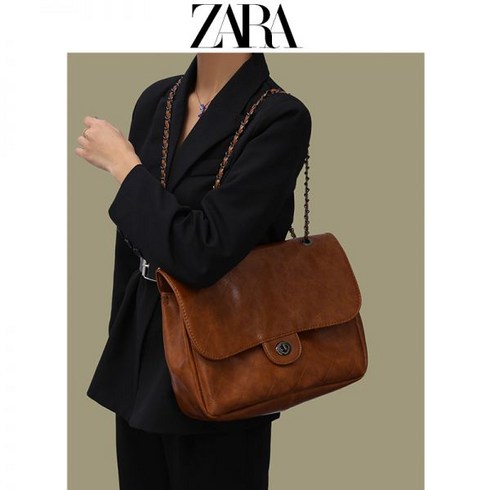 ZARA 자라 플리츠 데일리 레더 체인 퀼팅 2023 시티백 대학생 유나