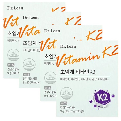 닥터린 초임계 비타민K2 12개월분 - 닥터린 초임계 비타민 K2 메나퀴논 MK-7 D3 뼈건강 영양제, 4개