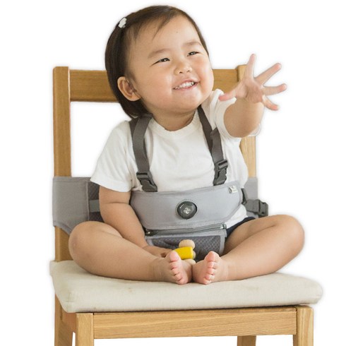 허그파파 다이얼핏 투웨이 휴대용 아기 의자 부스터, 라이트그레이