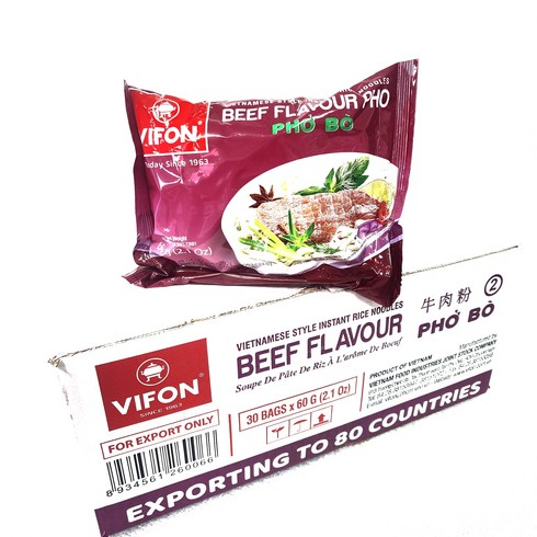 비폰 포보 쌀국수 vifon pho bo 소고기향 30개 베트남쌀국수 라면, 60g