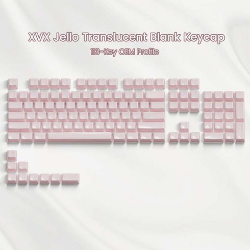 키보드 키캡 기계식 113 키 젤리 라운드 인쇄 없음 키캡 아이스 크리스탈 반투명 핑크 OEM 프로필 캡 체리, 02 pink no print