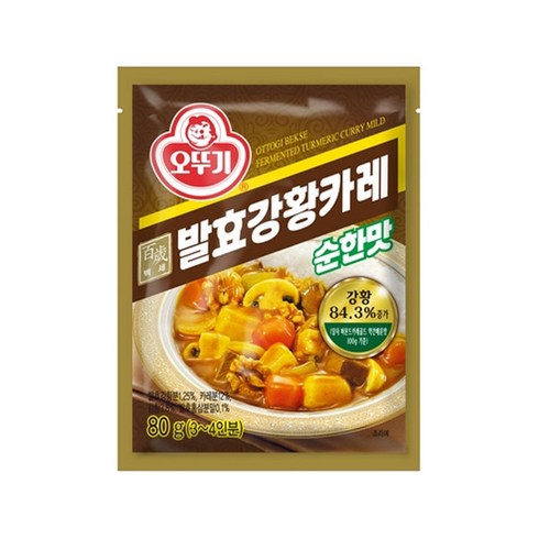 (무)오뚜기 백세발효강황카레순한맛80gX10개, 80g, 10개