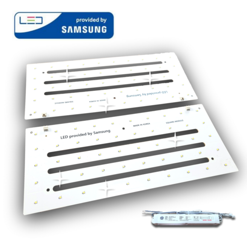 led판 - 삼성LED 모듈 사각방등 50W 380x160mm 2장 국내제작 플리커프리, 주광색, 1세트