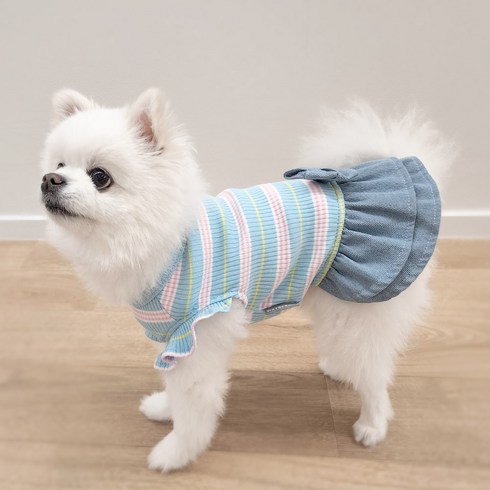 펫츠랜드 반려동물 캔디바 원피스, 블루