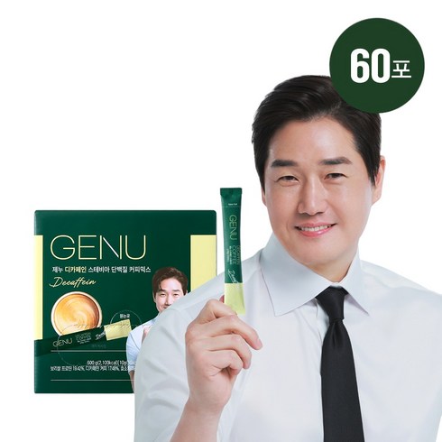 제누프로틴단백질커피믹스 - 제누 스테비아 프로틴 단백질 커피믹스 디카페인 60포, 1개, 60개입, 10g