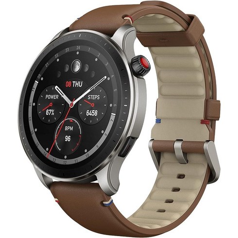 어메이즈핏 - 새로운 Amazfit GTR 4 스마트 워치 Alexa 내장 150 스포츠 모드 블루투스 전화 스마트 워치 14 일 배터리 수명, Vintage brown leather