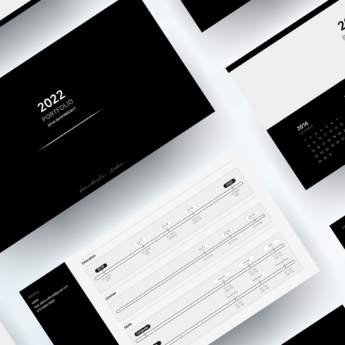 [포트폴리오 PPT 템플릿] 자기소개 PPT 포트폴리오 모던하고 심플한 달력 컨셉 디자인