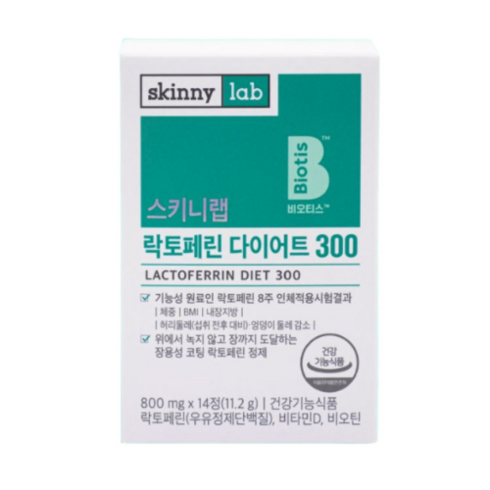 3000mg 락토페린 프리미엄 정 60정 / 장용성 락토페린 다이어트 300 14정 뱃살식약청인증 해썹인증 haccp 식약처 lactoferrin diet [사은품 증정], 1통(스키니랩 2주분)