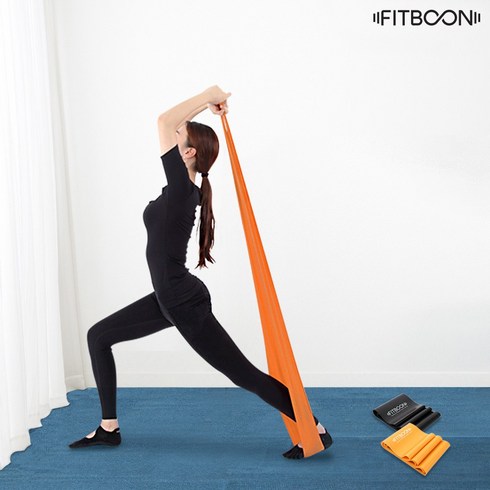 핏분 라텍스밴드 스트레칭 단계별 필라테스 요가 스트레칭 홈트 고무 헬스 운동 밴드, 7단계(선수용)_오렌지, 1개