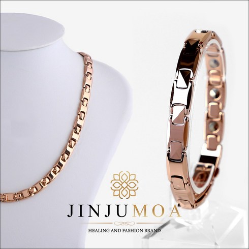 진주모아 99.9998% 스퀘어 게르마늄목걸이+팔찌, 1세트