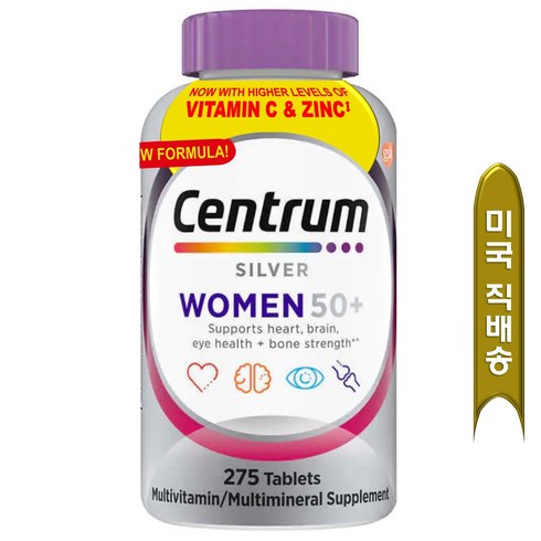 CENTRUM SILVER WOMEN 50+ 센트룸 실버우먼 멀티 종합비타민 미국 COSTCO 정품, 1개, 275정
