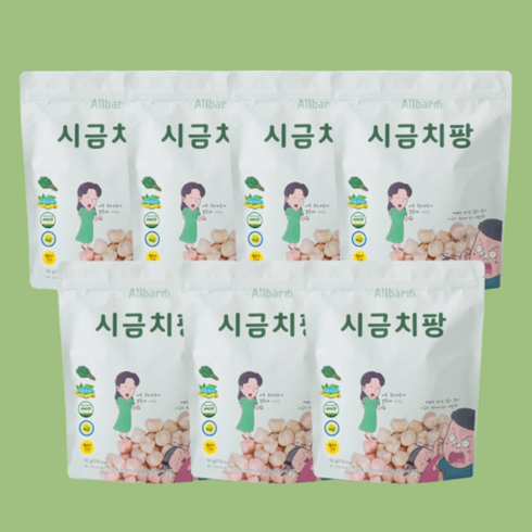 딸기팡 - 올바름 유아간식 시금치팡 유기농쌀과자 50g, 7개