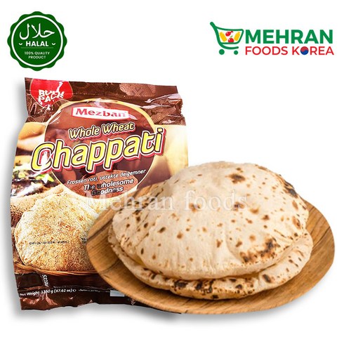 MEZBAN Whole Wheat Chappati 30pcs 1350g 통밀 차파티, 1개