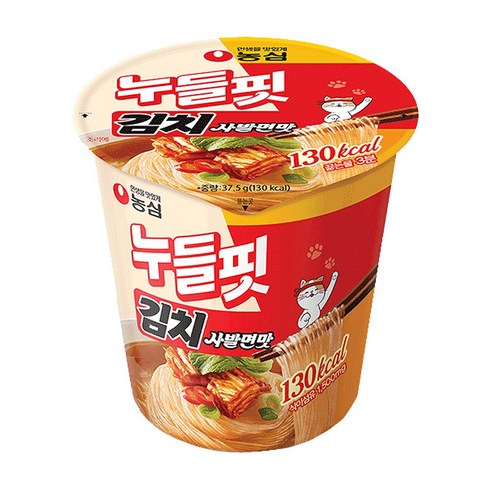 농심 누들핏 김치사발면맛 37.5g, 6개