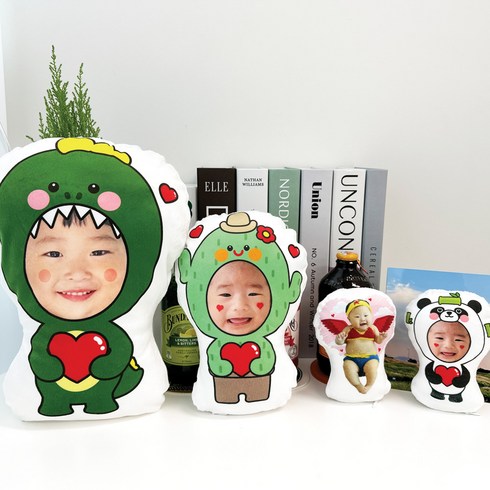주문제작 굿즈 커스텀 귀여운 아기 커플 집들이 생일 선물 인테리어 소품 쿠션 토이 인형, 고리추가