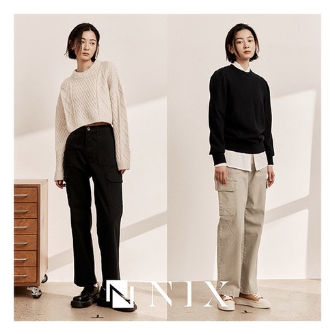 [닉스] ★NEW★ NIX 23FW 카고 릴렉스 스트레이트 여성 팬츠 2종