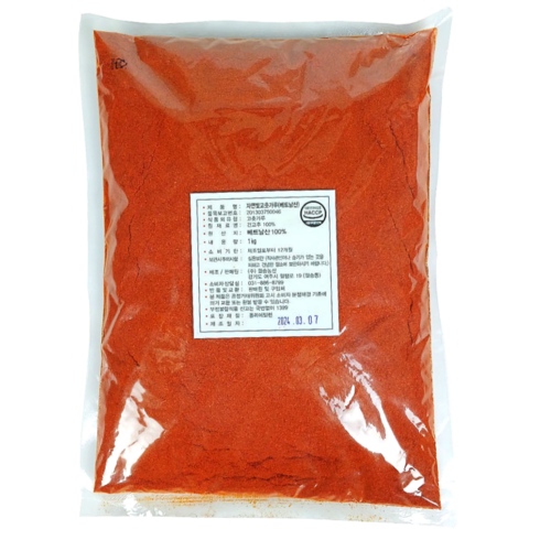 베트남고추가루 - 국내세척가공 베트남 고운 고춧가루 매운맛 소스용 분말용, 1개, 1kg