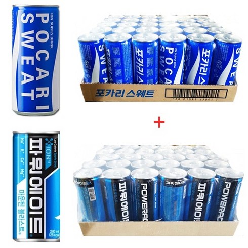 2023년 가성비 최고 파워에이드 - 파워에이드 240ml 30캔+포카리 245ml 30캔, 1세트