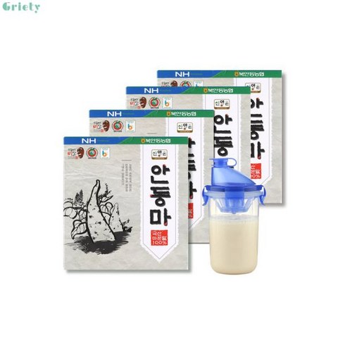 안동마가루 - 안동마 안동 참마가루 마가루 1kg 4박스(100포)+쉐이커, 4개