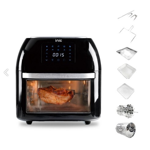 2023년 가성비 최고 에어프라이어 - 아이닉 대용량 에어프라이어 16L + 7종 조리도구, AO-16LS, 블랙