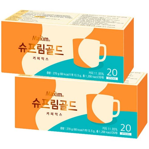 맥심 슈프림골드 20T/100T/170T 커피믹스 스틱 옵션확인해 주세요, 13.5g, 20개입, 2개