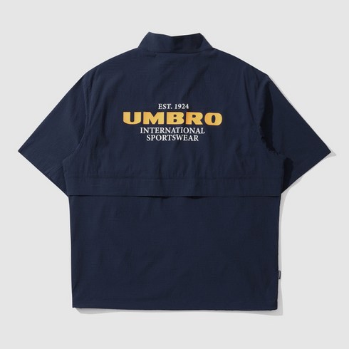 엄브로 - [국내백화점판] UMBRO 엄브로 24신상 시어서커 반팔 스탠넥 아노락 셋업 여름(네이비)