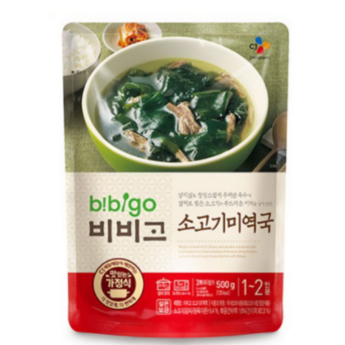 비비고 소고기 미역국, 500g, 14개