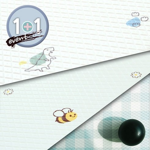 꼬망세매트 - BASIC MAT 1+1 놀이방매트 거실매트 유아매트 강아지매트 어린이집매트, 01.공룡2개