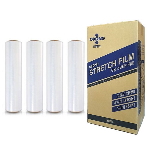 공업용랩 - 오공 스트레치필름 20mic x500mmx300m 1box(4개입)yestto, 4개