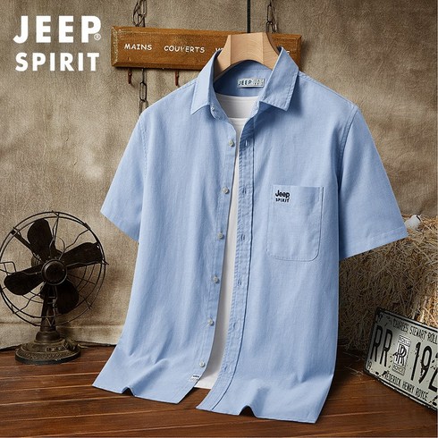 JEEP 남성 24 SUMMER COOL SORONA 반팔 티셔츠 4종 - JEEP SPIRIT 지프 스피릿 남자 캐주얼 반팔 셔츠 JP8699+양말 증정