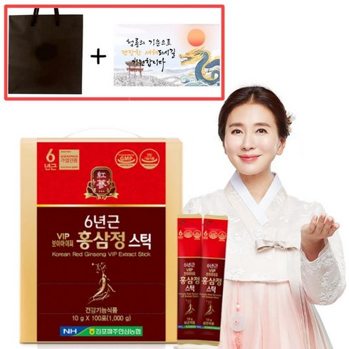 [설날 감사카드 선물용 쇼핑백 포함 고급 홍삼] 간편한 스틱형 홍삼정 스틱 100포 premium gift, 1개, 1000g