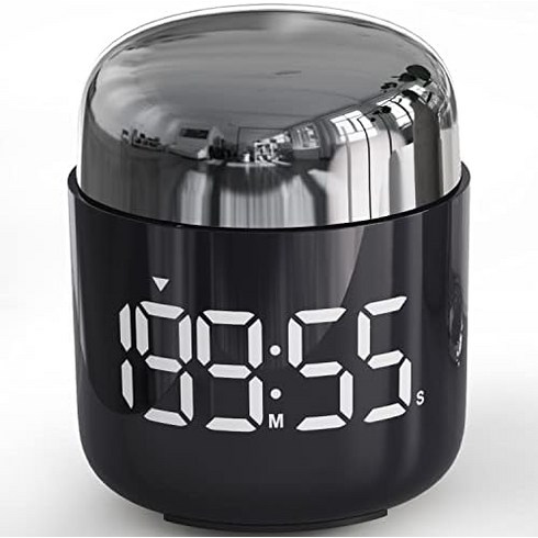 미믹 디지털 대형 LED 디스플레이가 있는 카운트다운 주방 운동 공부 요리용 미국 타이머-637976, 실버