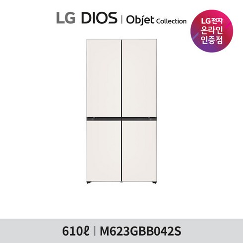 m623gbb042s - [LG전자] DIOS 인테리어핏 오브제 컬렉션 냉장고 M623GBB042S (610L), 단일속성
