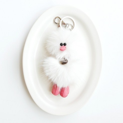 코지모지키링 - 코지모지 Cosymosy Mini Bird Keyring - White