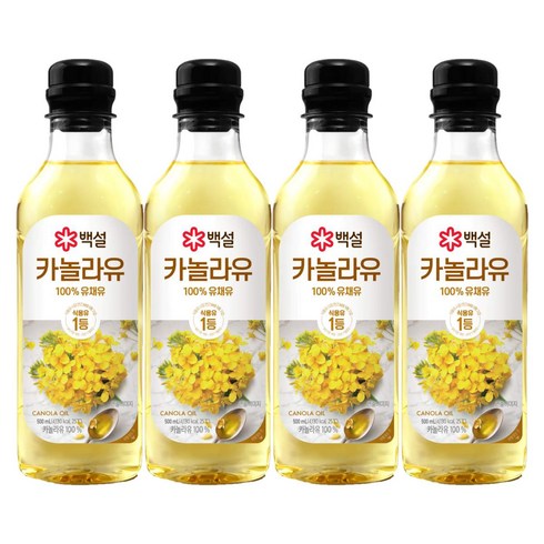 백설 카놀라유, 500ml, 4개