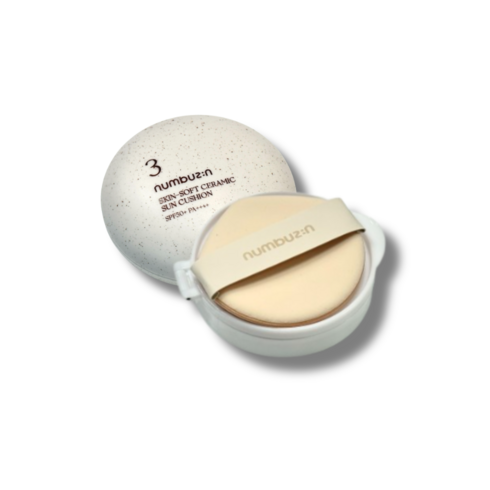 [NEW] 넘버즈인 3번 도자기결 고이빚은 세라믹쿠션 SPF 50+ PA++++ 피부톤보정 밀착력 내추럴한 톤보정 매끈한 결커버 메쉬 선쿠션 파데프리 쿠션