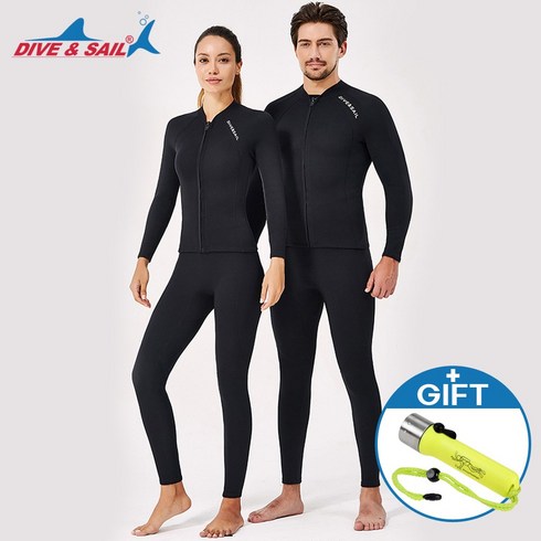 분리형 잠수복 다이빙슈트 수상스키 다이버 스킨스쿠버 서핑 웻 슈트 2mm, 남자상의