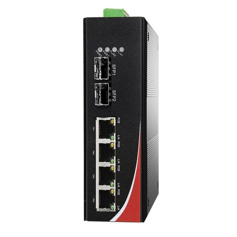 NEXT-POE1524GDT Industrial 1000M 2SFP + 4TP POE Fiber Switch 산업용 1000Mbsp 듀얼 DC INPUT 12~56V DC