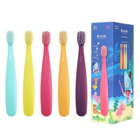 브리스틱 에르고 유아칫솔 세트, 혼합색상, 5개입, 3세트