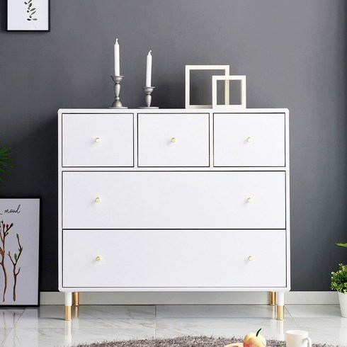 힐링가구 피에타 북유럽 와이드 수납 3단 서랍장 1000, 화이트