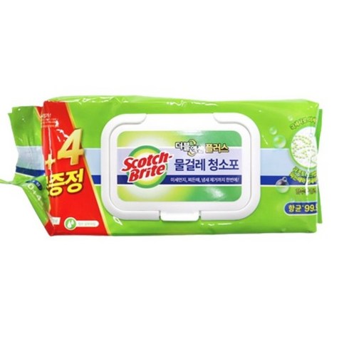 3M 스카치브라이트 물걸레 청소포 더블액션 플러스 대형 리필 20 + 4매, 2개